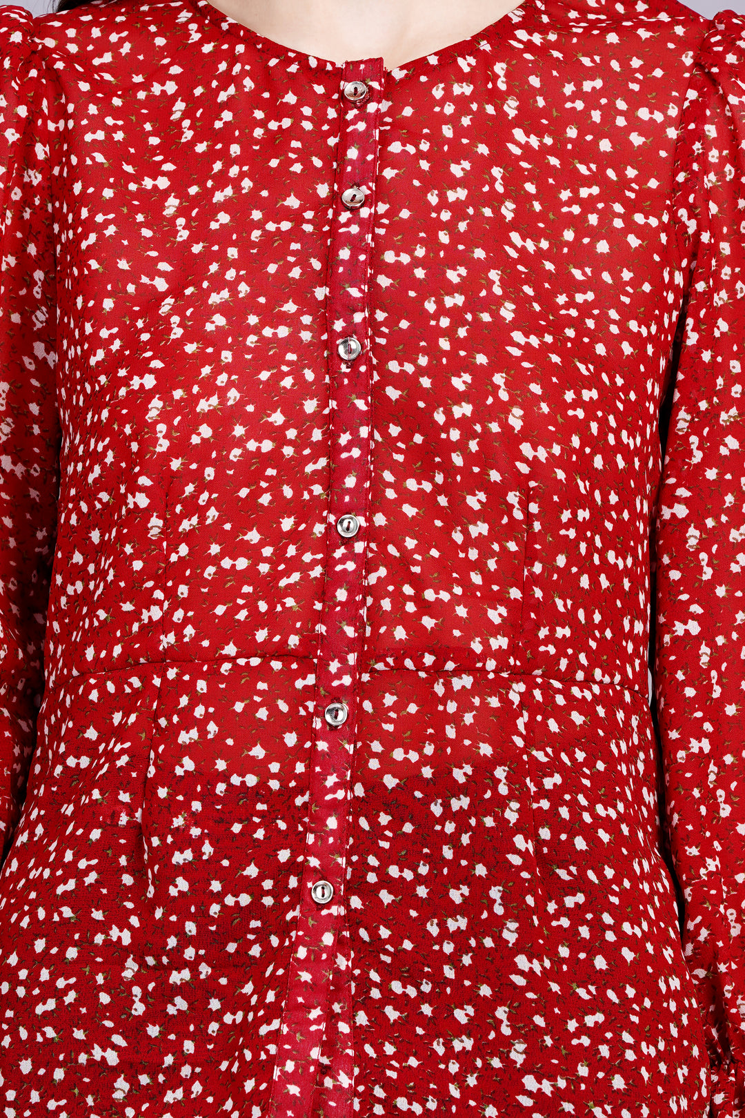 Red Floral  Blouse