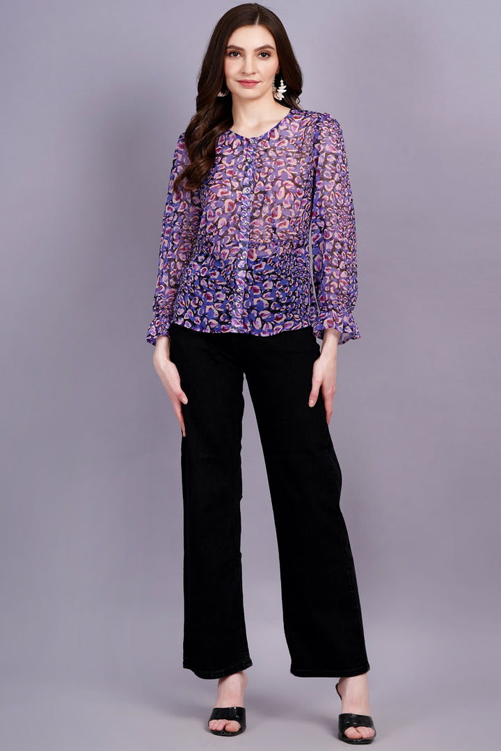 Violet Animal  Blouse