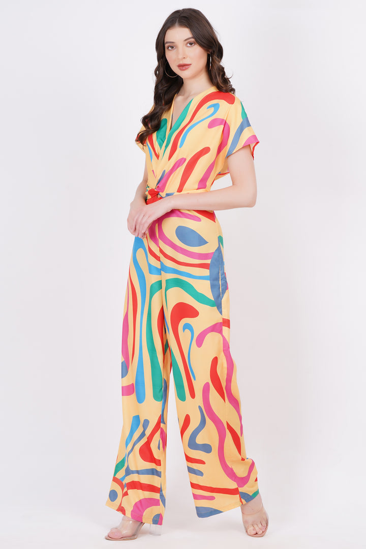 Multicoloured Print Jumpsuit