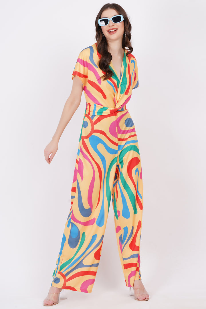 Multicoloured Print Jumpsuit