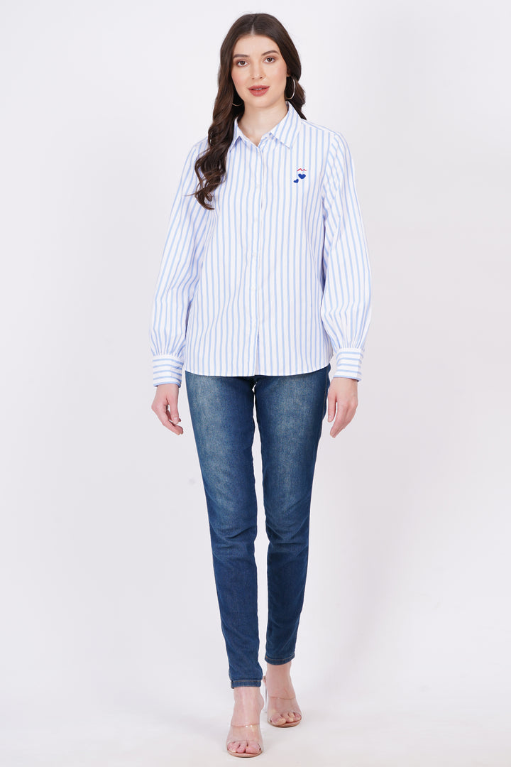 Blue Stripe A-Line Shirt