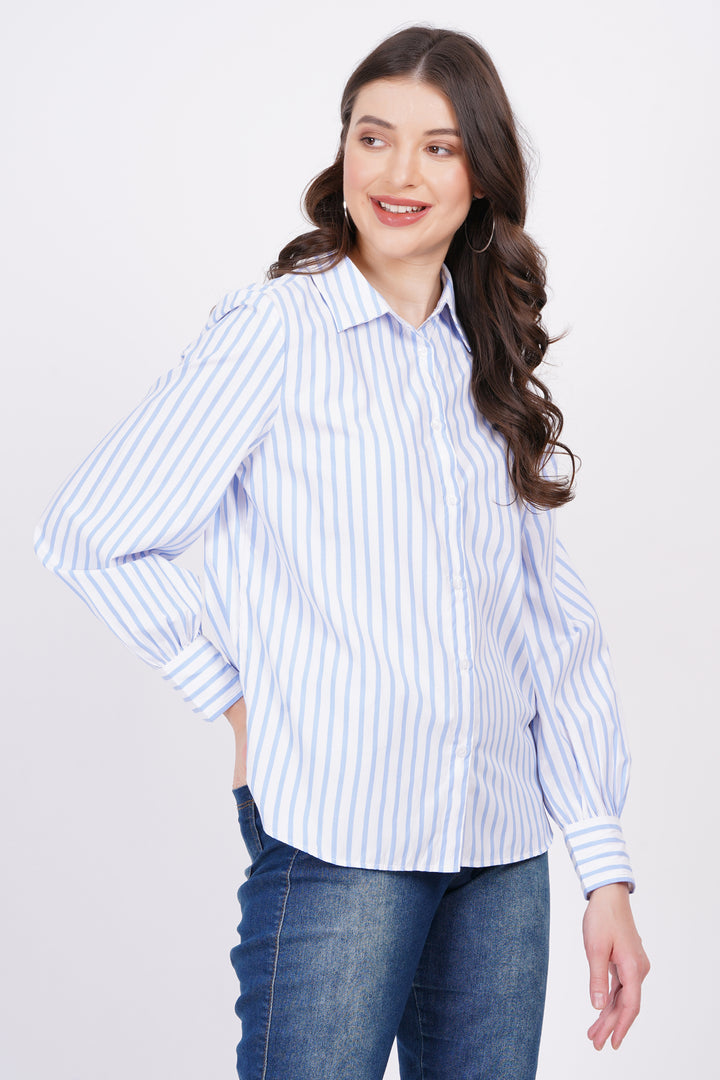 Blue Stripe A-Line Shirt