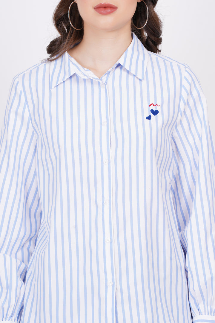 Blue Stripe A-Line Shirt