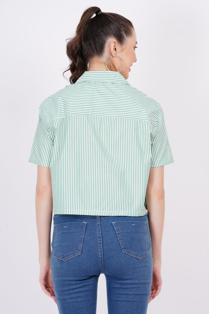 Green Stripe A-Line Shirt