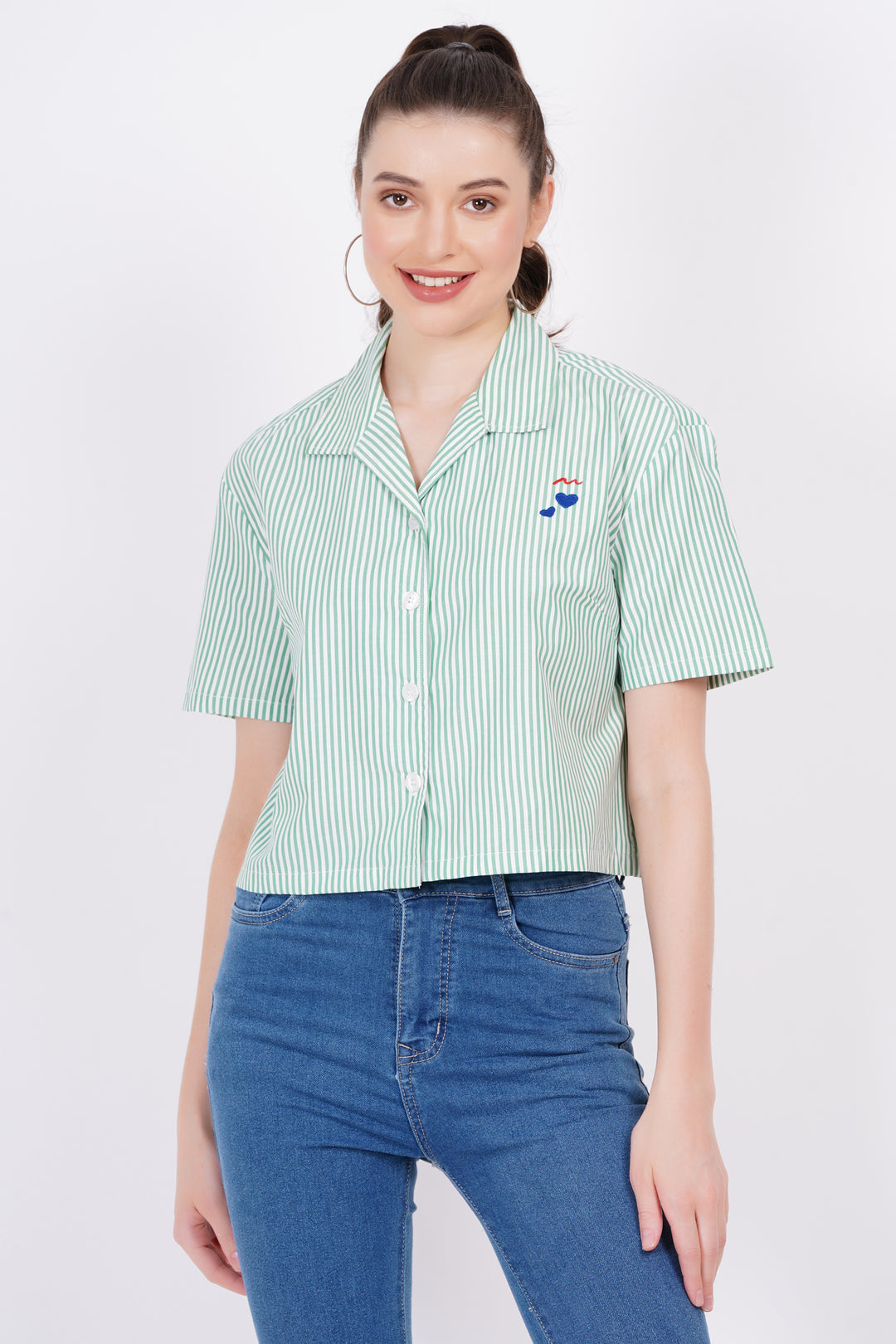 Green Stripe A-Line Shirt