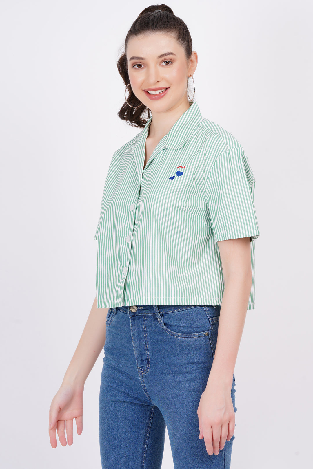 Green Stripe A-Line Shirt