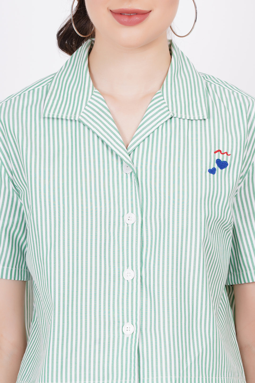 Green Stripe A-Line Shirt