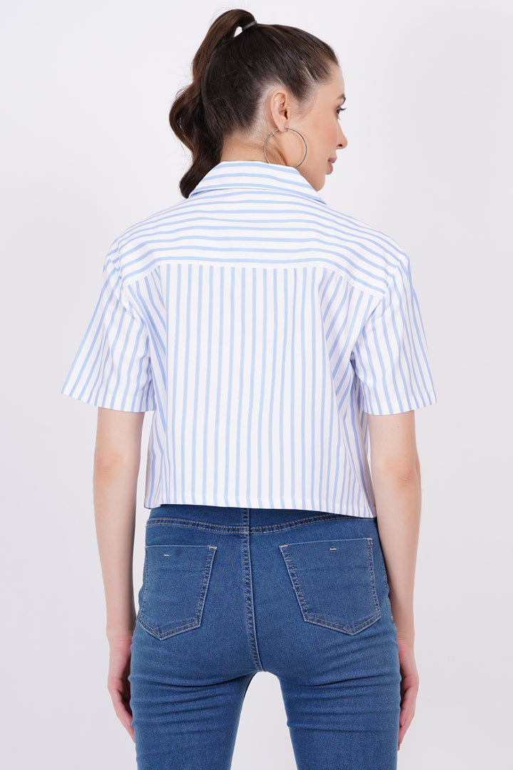 Light Blue Stripe A-Line Shirt