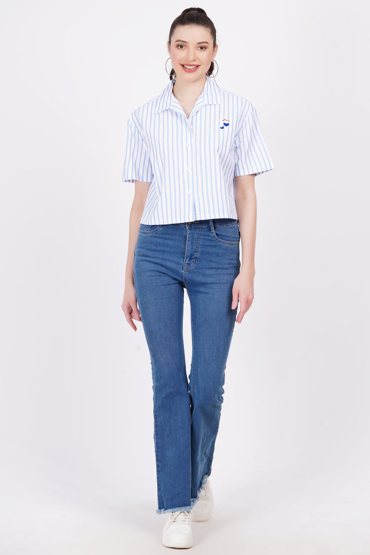 Light Blue Stripe A-Line Shirt