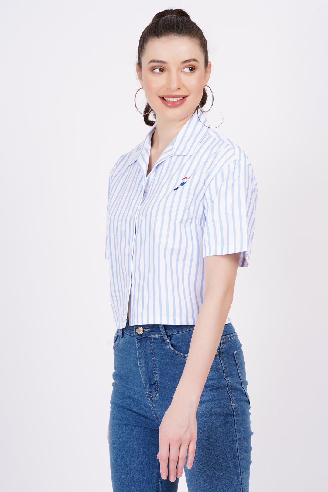 Light Blue Stripe A-Line Shirt