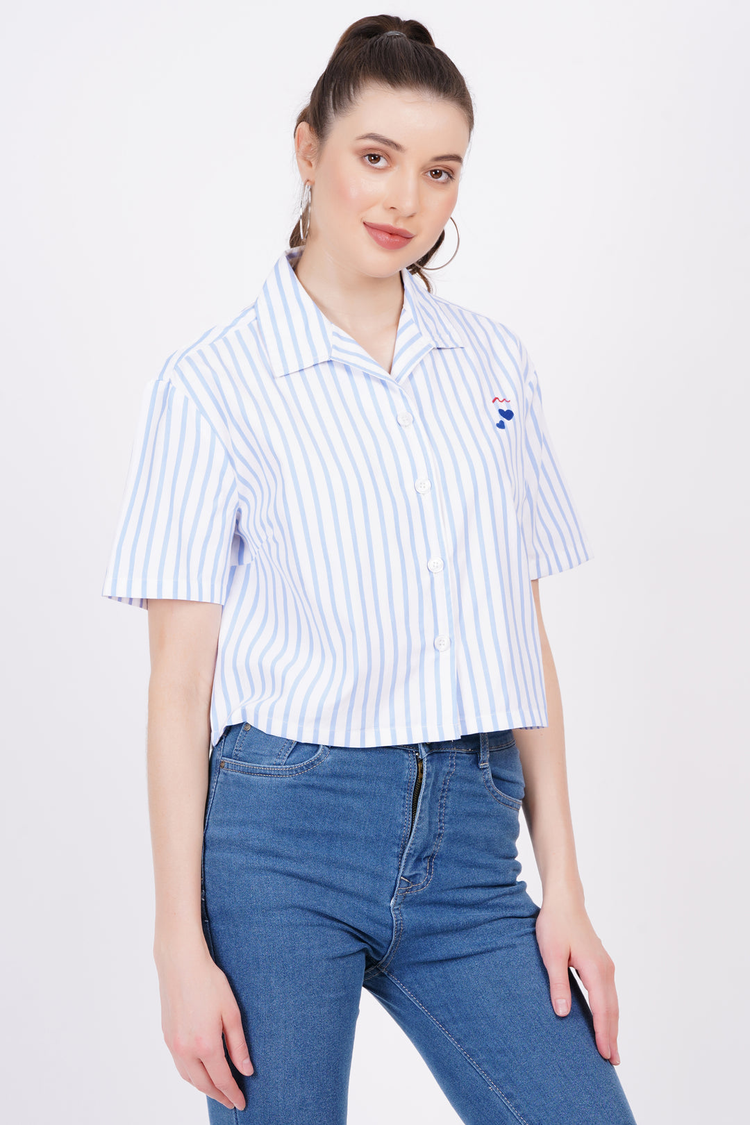 Light Blue Stripe A-Line Shirt