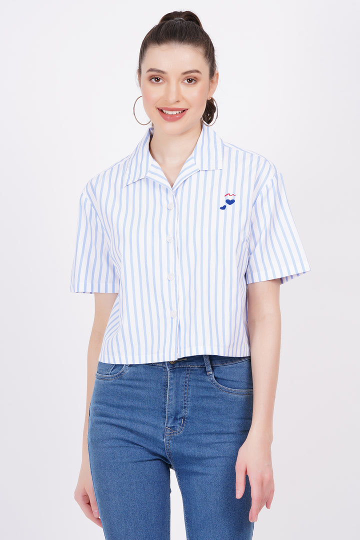 Light Blue Stripe A-Line Shirt