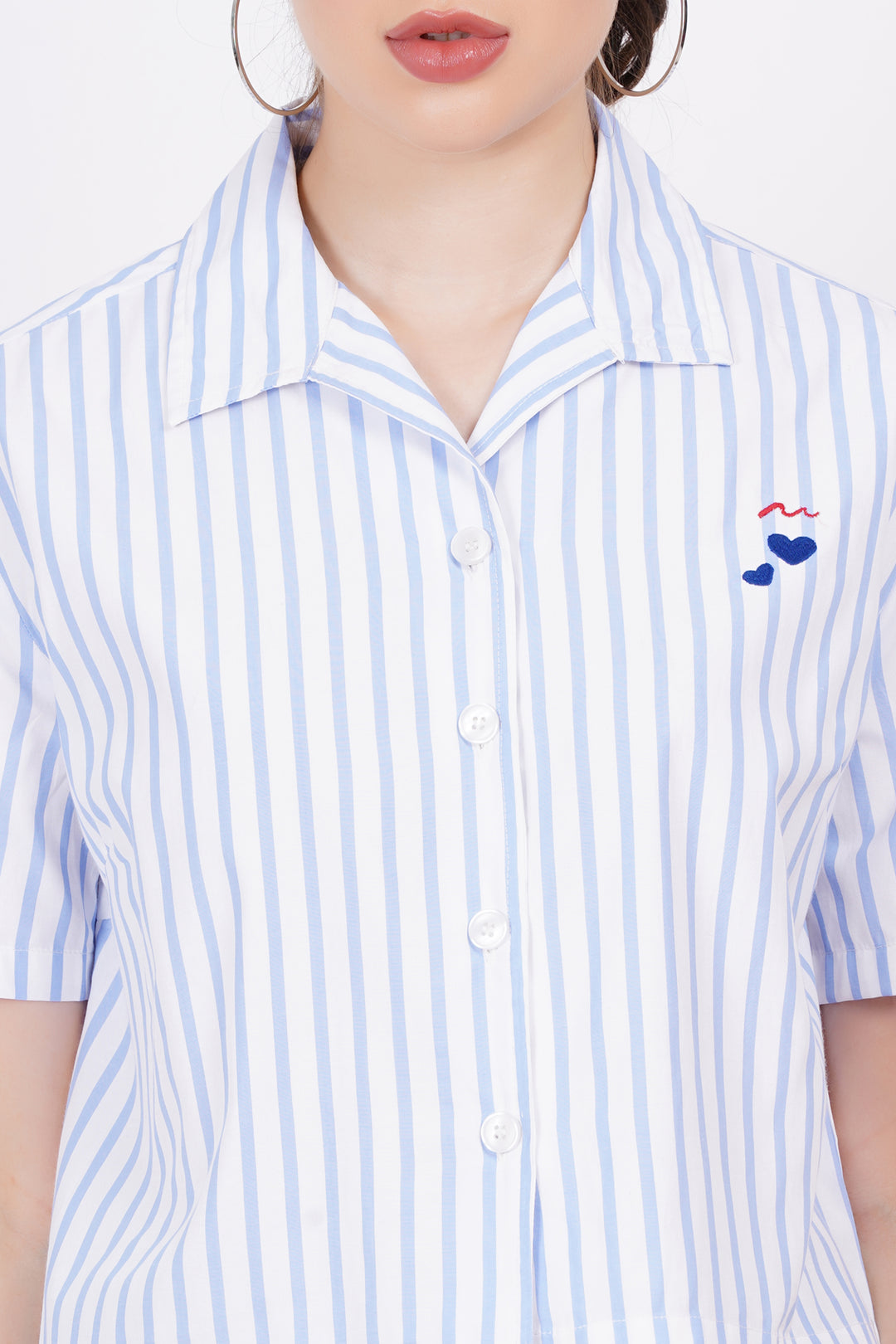 Light Blue Stripe A-Line Shirt