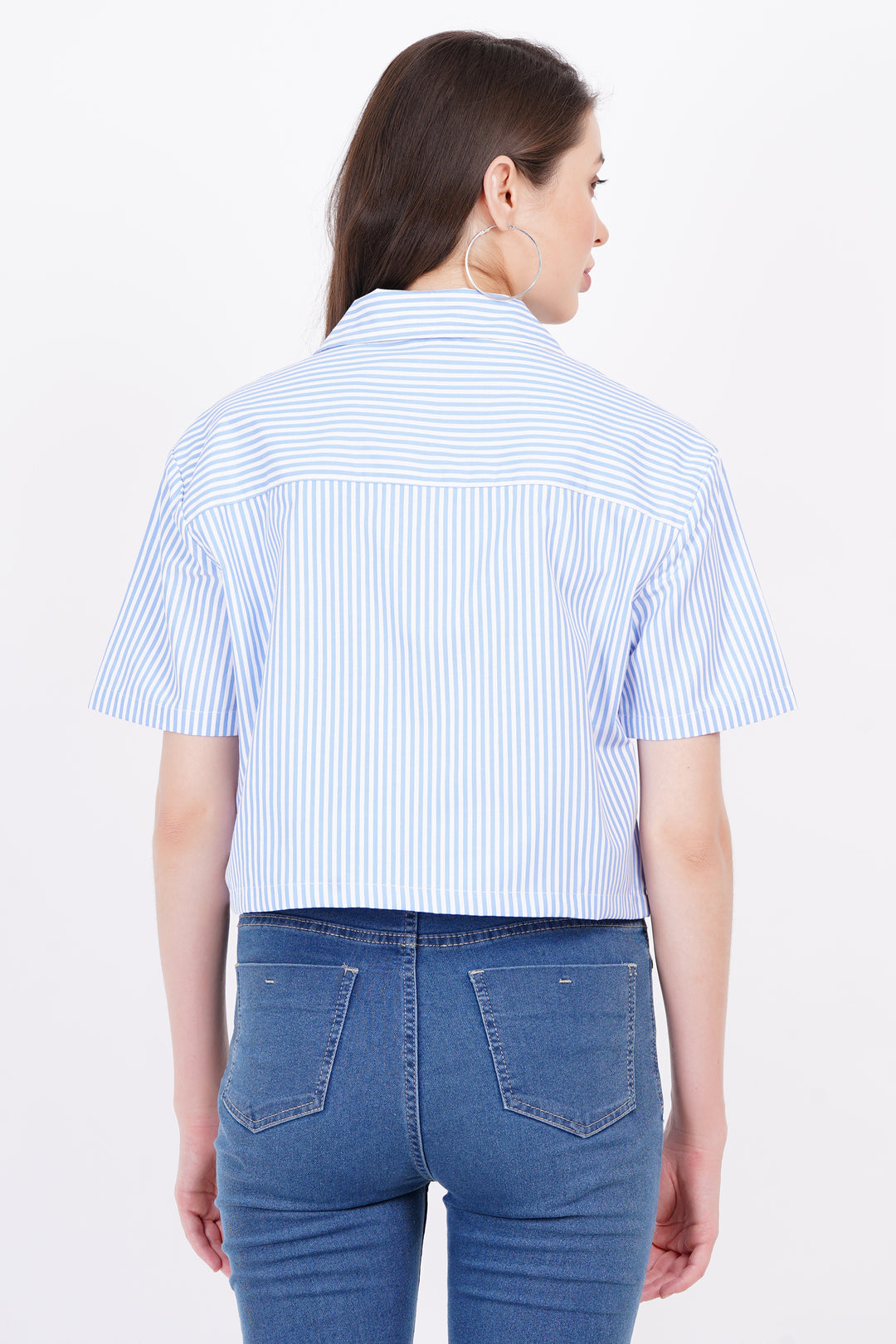 Light Blue & White Stripe A-Line Shirt