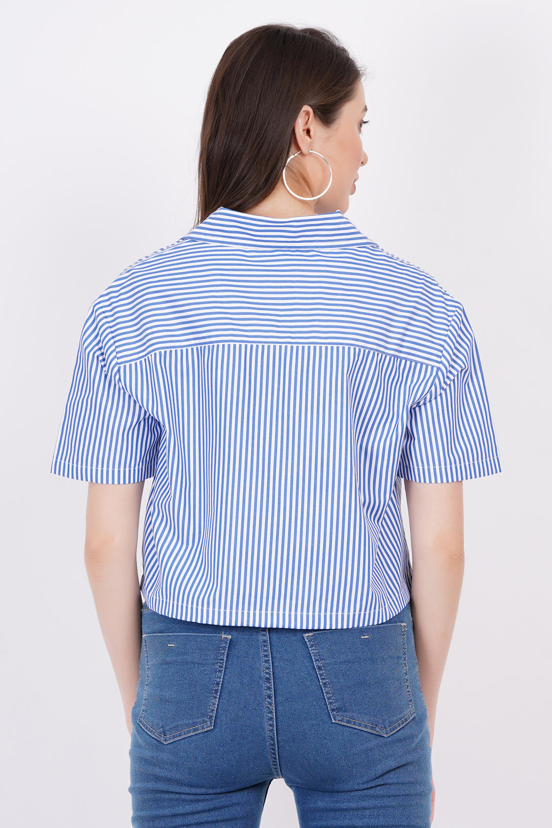 Dark Blue Stripe A-Line Shirt