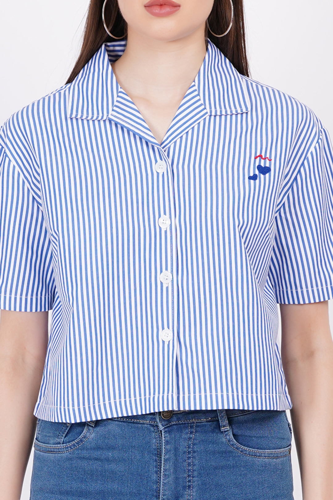 Dark Blue Stripe A-Line Shirt